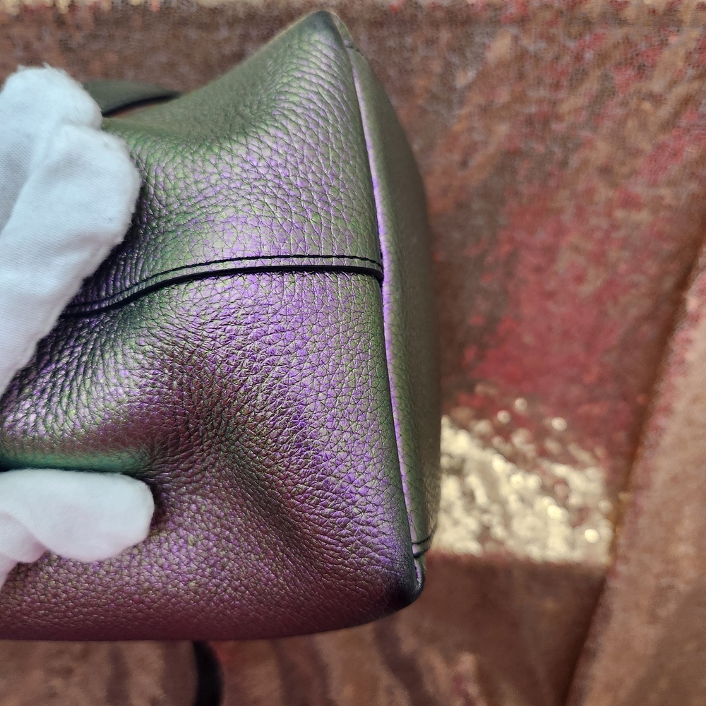 Coach Purple Hologram Pebbled Leather Taylor Tote Bag - Picture 3 of 12